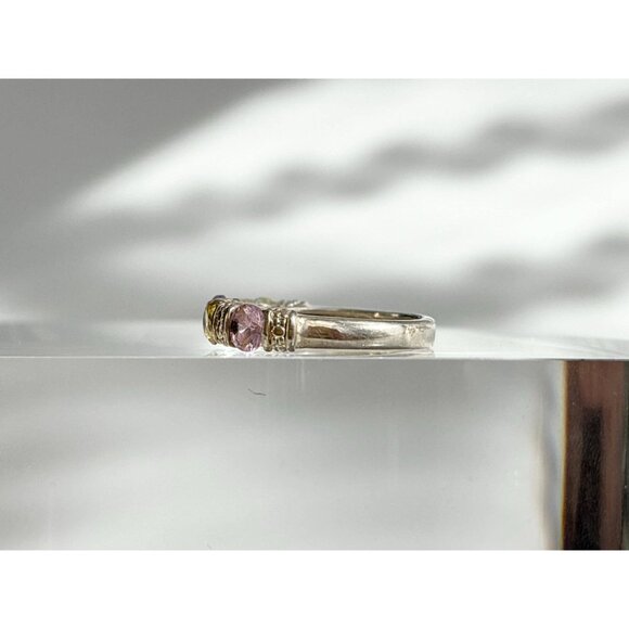 Multi-Stone Band Style Semi-Precious 925 Sterling Silver Vintage Ring - sz 6 - Picture 5 of 12
